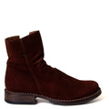 Brown suede ankle boot on a white background