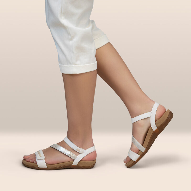 Gabby Adjustable Quarter Strap Sandal #color_white