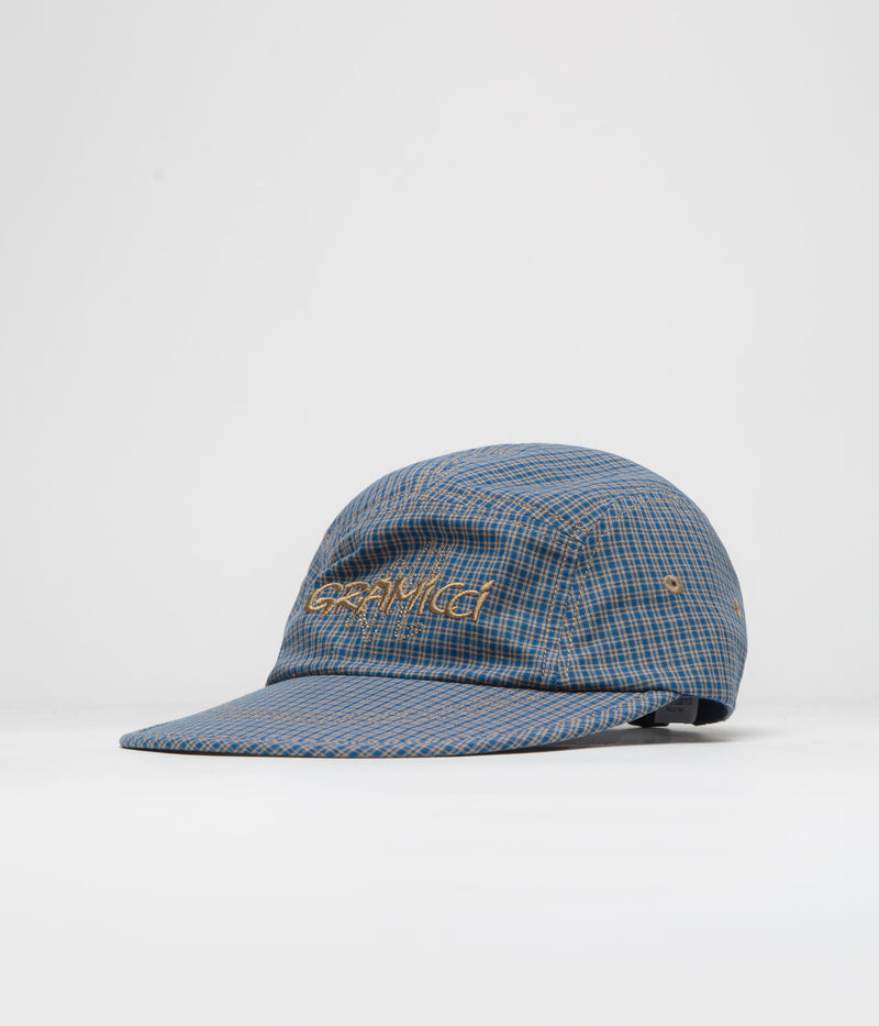 Gramicci Checkered Long Bill Cap in Sierra Check Navy
