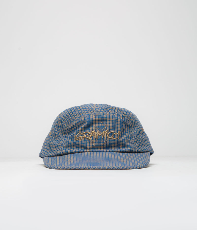 Gramicci Checkered Long Bill Cap in Sierra Check Navy