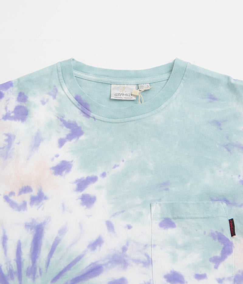 Gramicci Long Sleeve Pocket T-Shirt in Blue Tie Dye