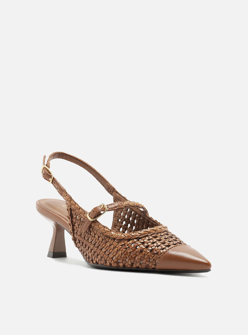 Hazel Mid Stiletto Leather Pump Pumps S/26