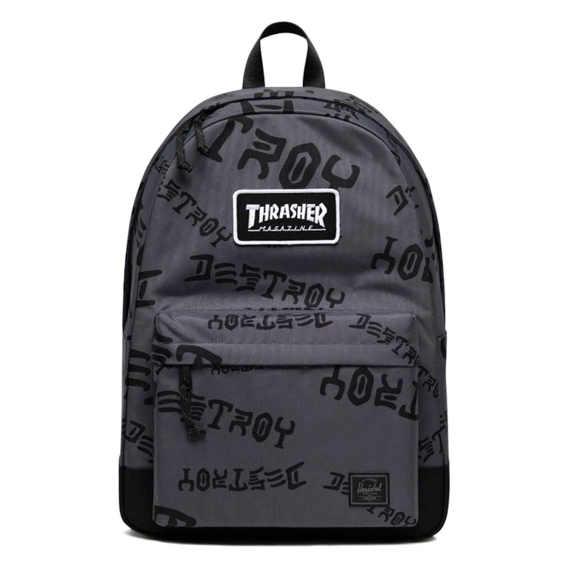 Herschel Supply x Thrasher Classic XL Nylon Backpack - Asphalt/Black Destroy
