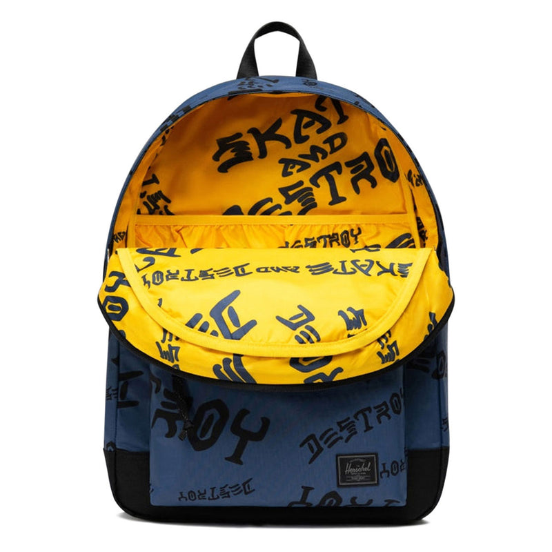 Herschel Supply x Thrasher Classic XL Nylon Backpack - Oceana/Dark Navy Destroy
