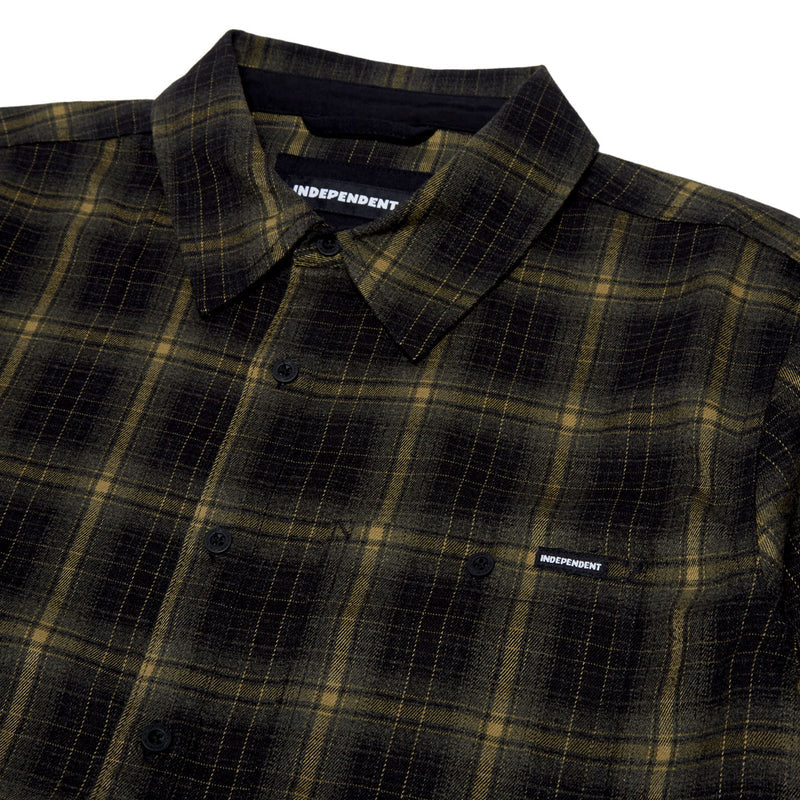 Independent Belmont Short Sleeve Flannel Shirt - Black/Tan