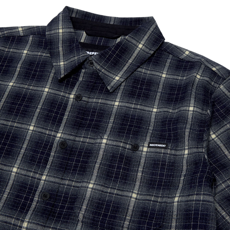 Independent Belmont Short Sleeve Flannel Shirt - Navy/White