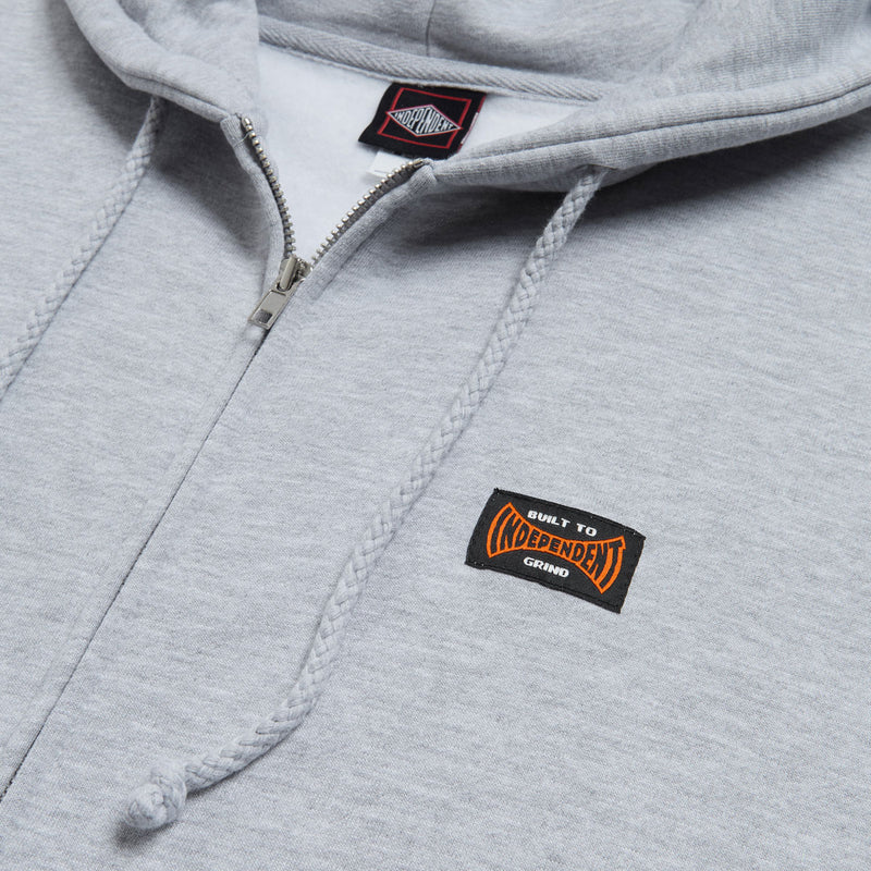 Independent Built To Grind Span Zip Hoodie - Grey Heather