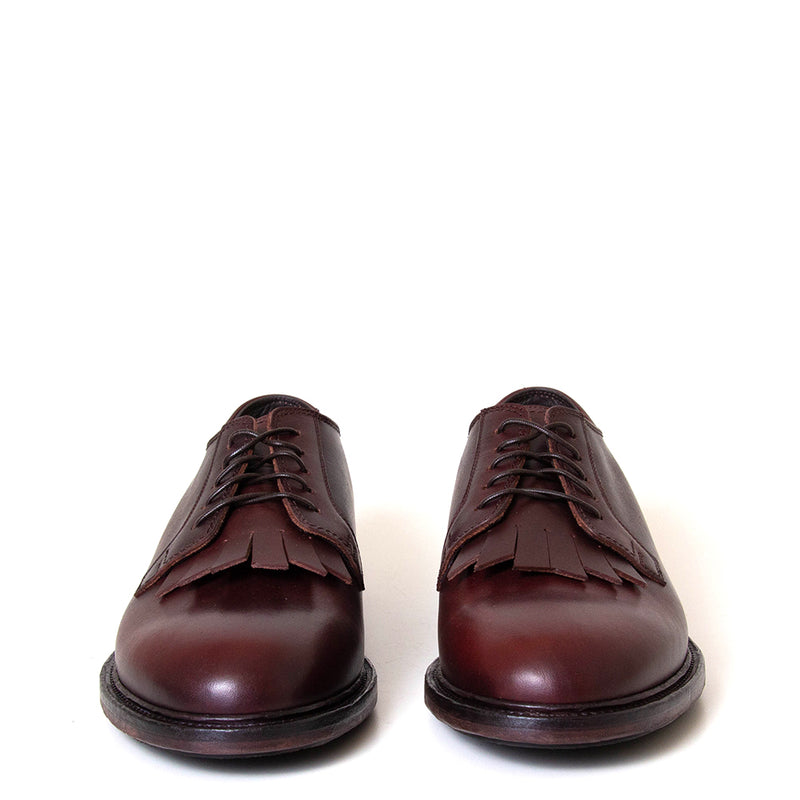 Pantanetti 18321E Infinity. Men's brown leather derby with kilt detail. Made in Italy.