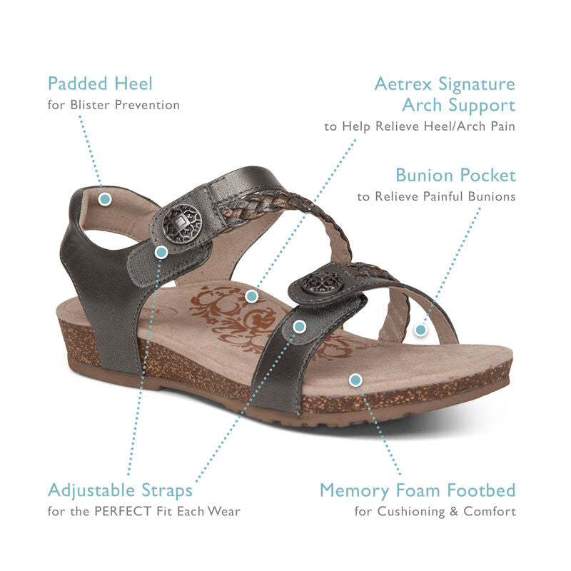 Jillian Braided Quarter Strap Sandal #color_black