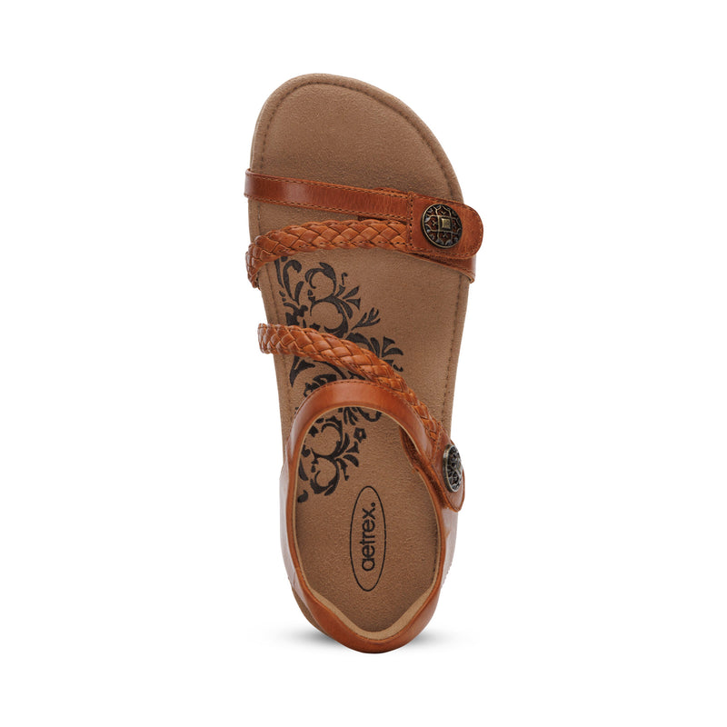 Jillian Braided Quarter Strap Sandal #color_cognac