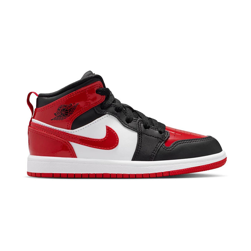 Jordan 1 Mid SE 'Patent Bread Toe' Little Kids' Shoes