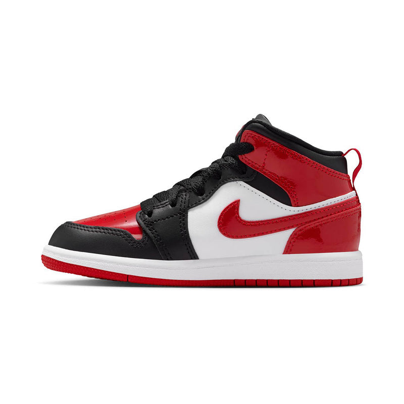 Jordan 1 Mid SE 'Patent Bread Toe' Little Kids' Shoes