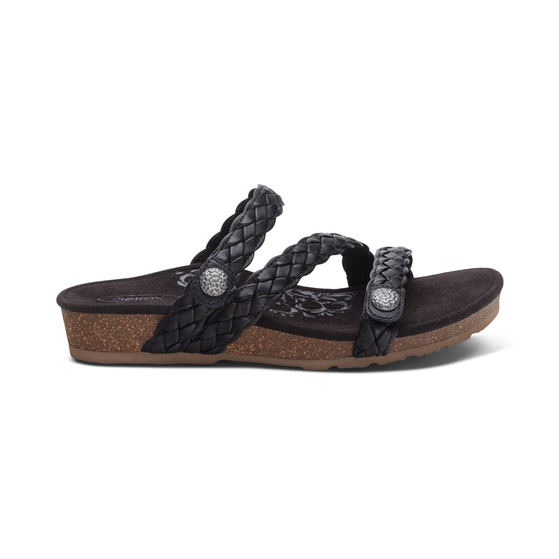 Josie Braided Slide #color_black