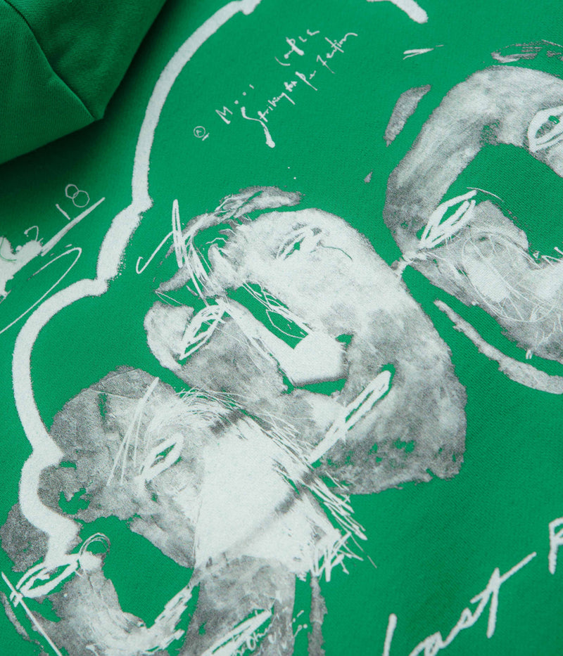 Last Resort AB x Julian Smith Heads Hoodie in Kelly Green and White