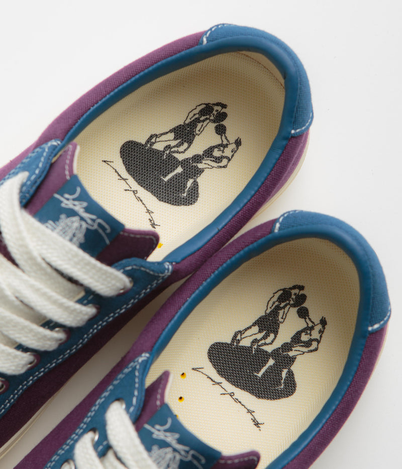 Last Resort AB x Julian Smith VM001 Canvas Shoes in Plum and Dirty Blue