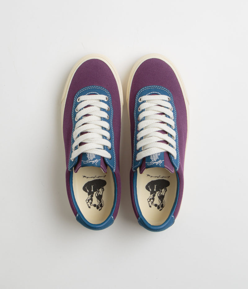Last Resort AB x Julian Smith VM001 Canvas Shoes in Plum and Dirty Blue