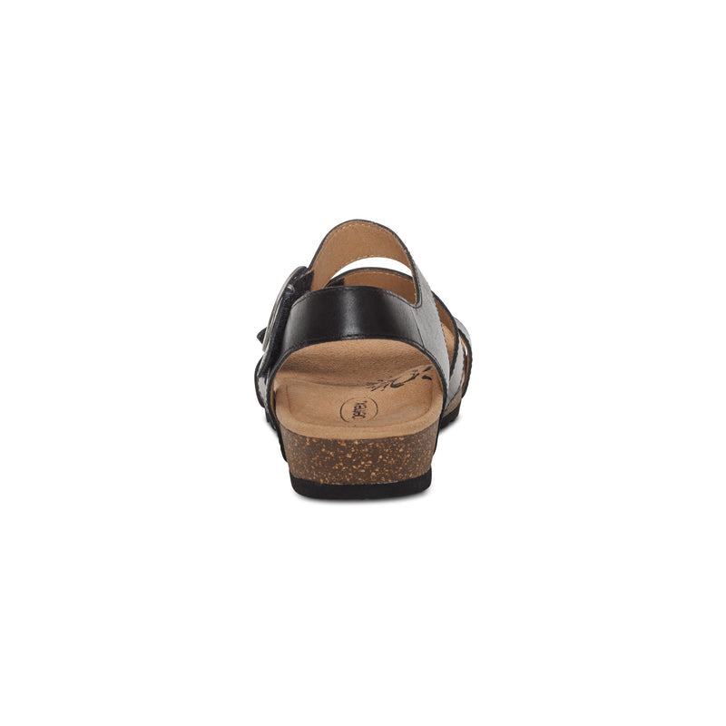 Lilly Adjustable Quarter Strap Sandal #color_black