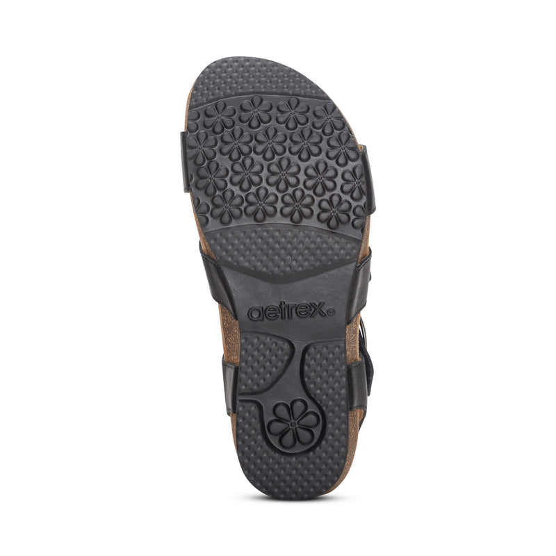Lilly Adjustable Quarter Strap Sandal #color_black