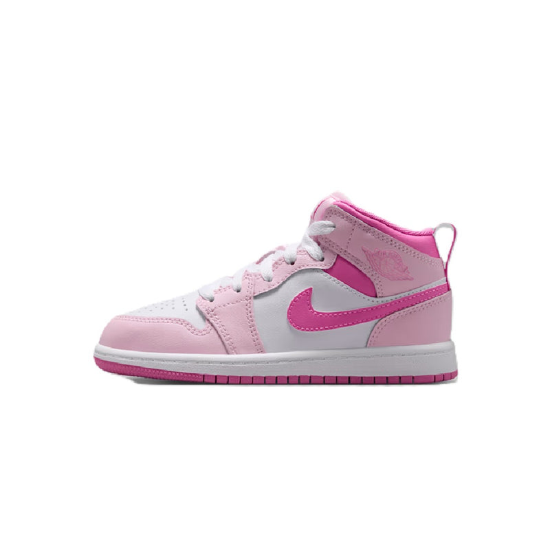 Little Kid's Jordan 1 Mid Pink Foam/Pink Foam-China Rose (DQ8424 601)