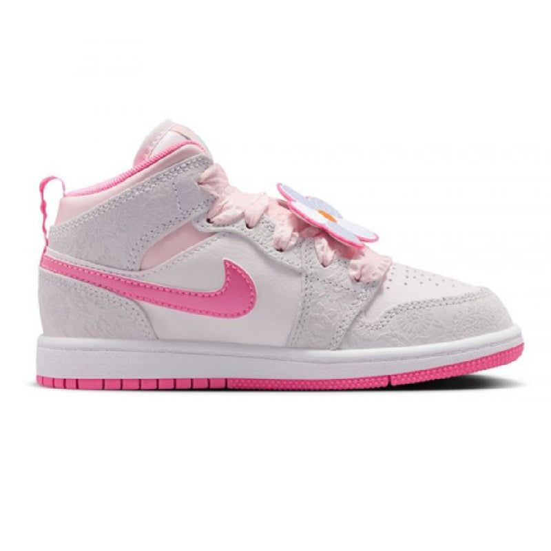 Little Kid's Jordan 1 Mid SE "Spring Flowers" Vt Gr/Pk Gw-Sl (II0591 001)
