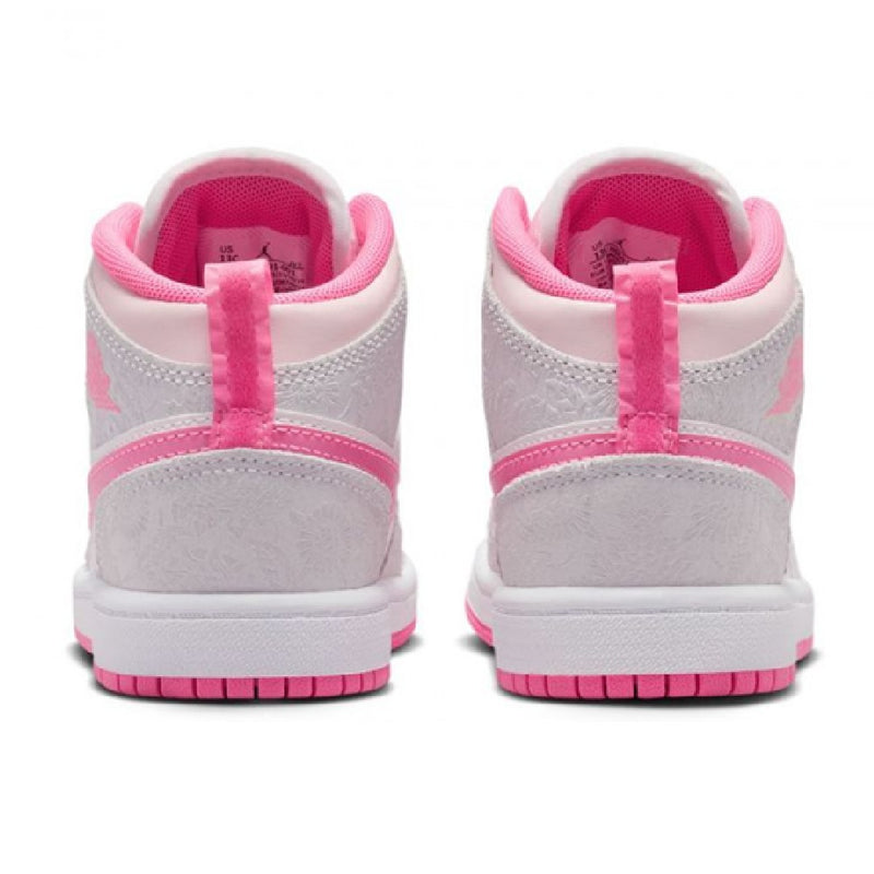 Little Kid's Jordan 1 Mid SE "Spring Flowers" Vt Gr/Pk Gw-Sl (II0591 001)