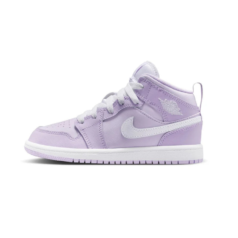 Little Kid's Jordan 1 Mid Violet Mist/White-Barely Grape (DQ8424 502)