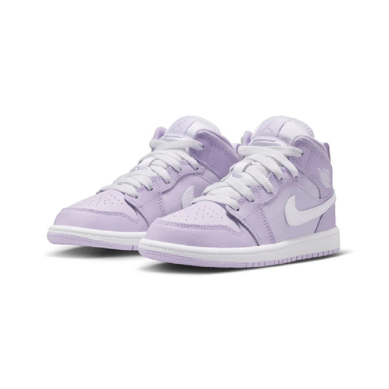 Little Kid's Jordan 1 Mid Violet Mist/White-Barely Grape (DQ8424 502)