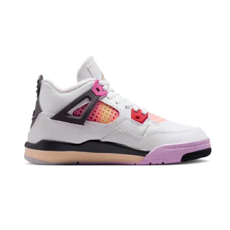 Little Kid's Jordan 4 Retro "Comic" Off White/Fire Pink-Anth (IO2363 100)