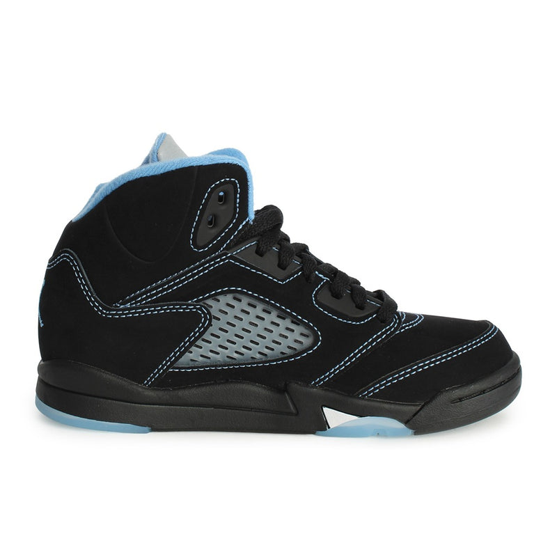 Little Kid's Jordan 5 Retro "Black Carolina" Black/Mult-Clr (440889 008)