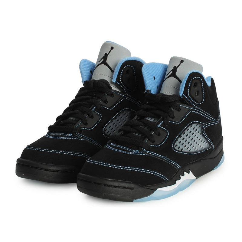 Little Kid's Jordan 5 Retro "Black Carolina" Black/Mult-Clr (440889 008)