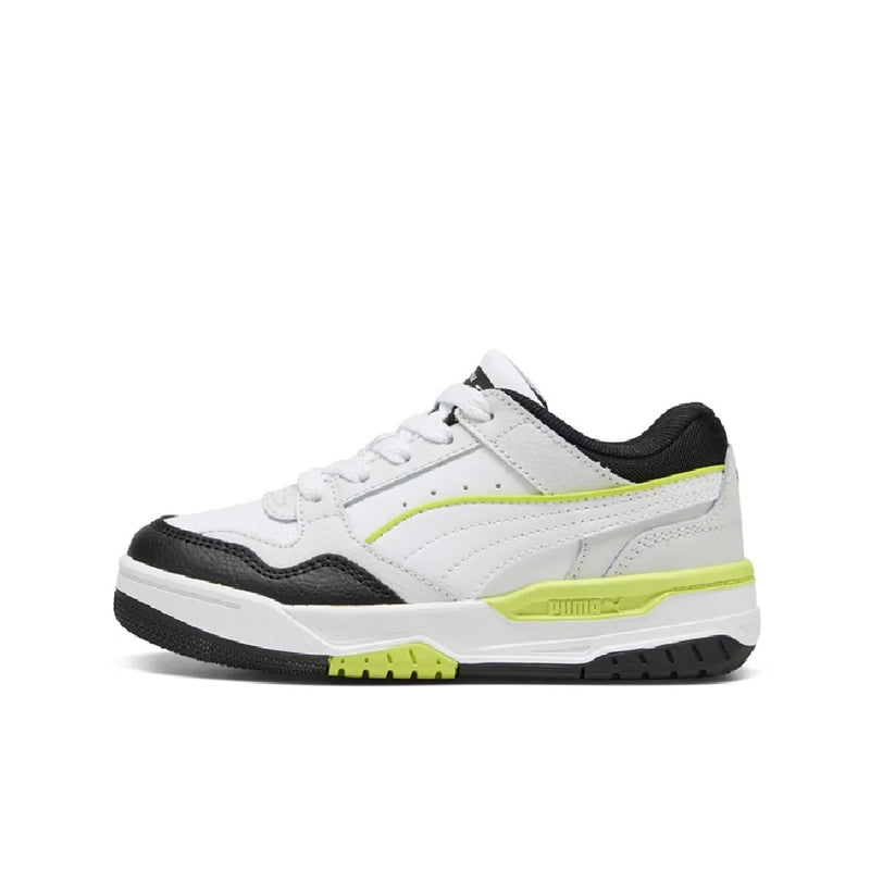 Little Kid's Puma Rebound Retro PS Puma Blk-Wht-Lime Smash (402361 10)