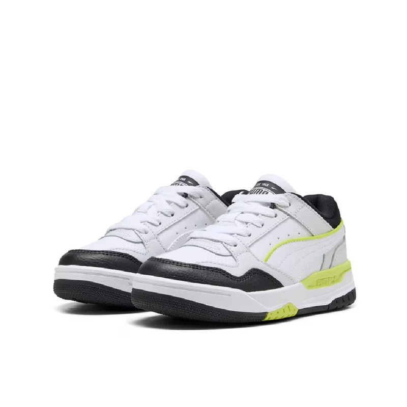 Little Kid's Puma Rebound Retro PS Puma Blk-Wht-Lime Smash (402361 10)