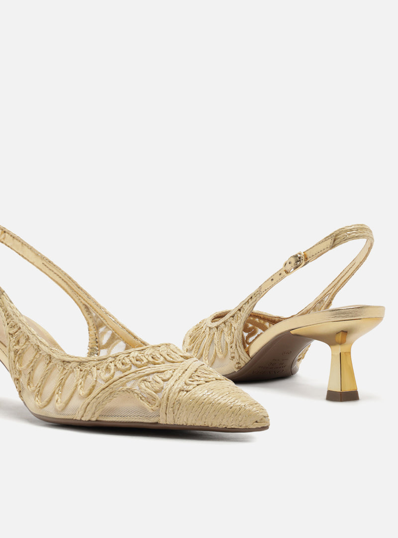 Liz Low Stiletto Fabric Pump Pumps S/26