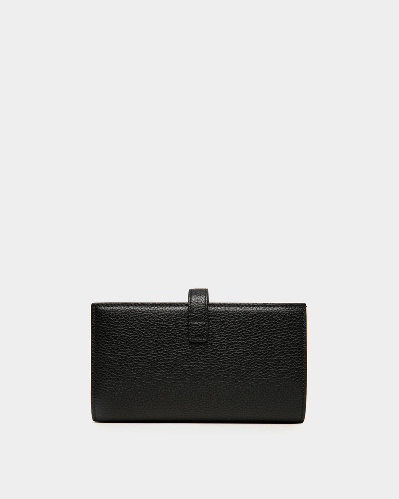 Lock Me Long Wallet In Black Grained Leather
