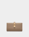 Lock Me Long Wallet In Taupe Grained Leather