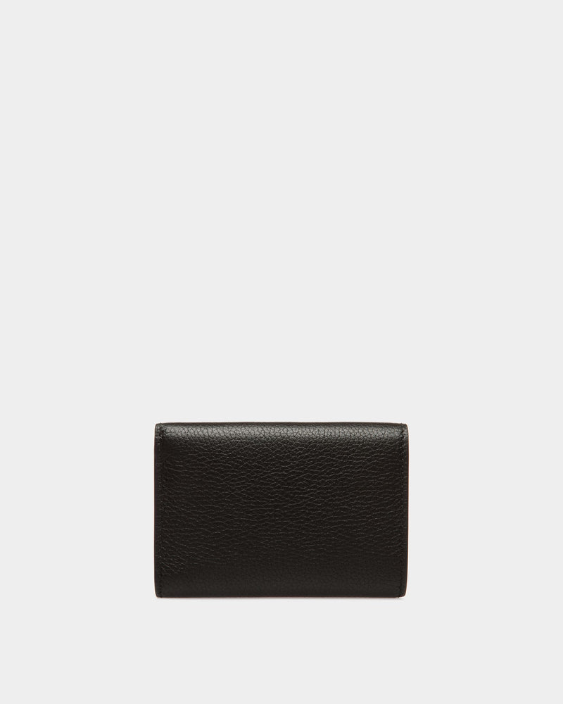 Lock Me Wallet In Black Grained Leather