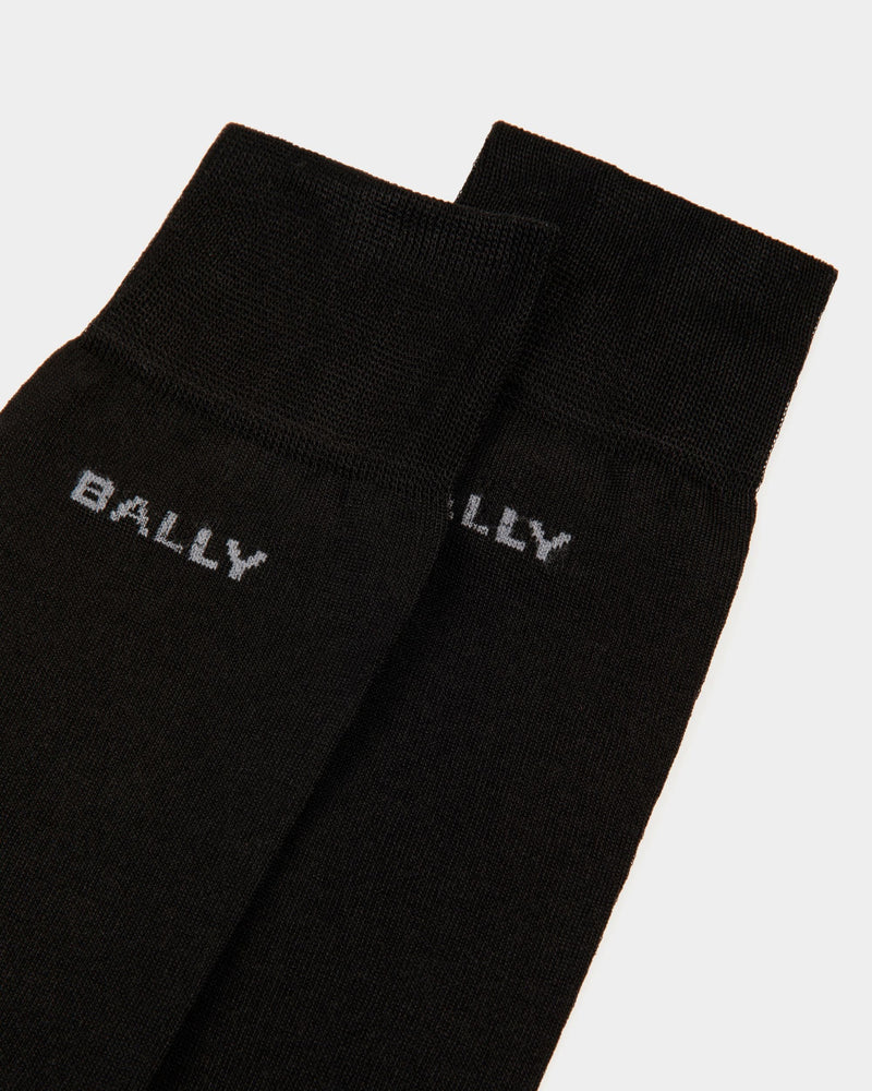 Logo Socks in Black Cotton