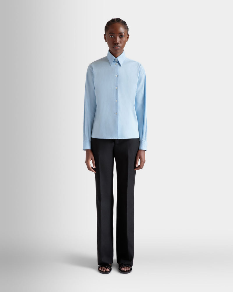 Long Sleeve Shirt In Light Blue Cotton