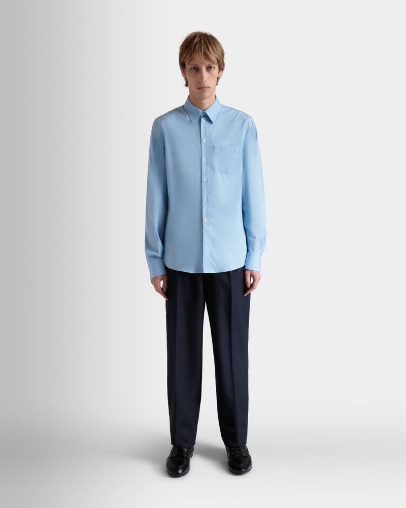 Long Sleeve Shirt In Light Blue Cotton