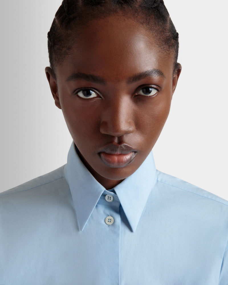 Long Sleeve Shirt In Light Blue Cotton