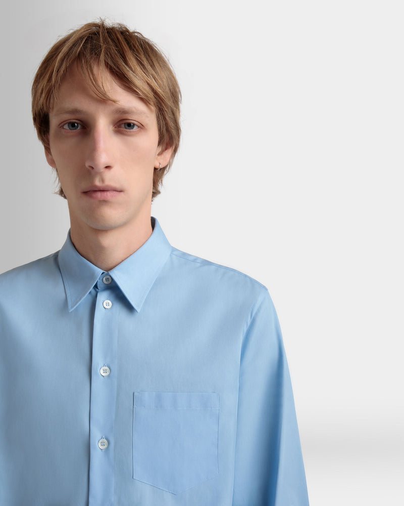 Long Sleeve Shirt In Light Blue Cotton