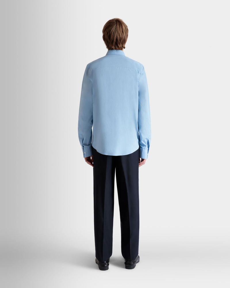 Long Sleeve Shirt In Light Blue Cotton