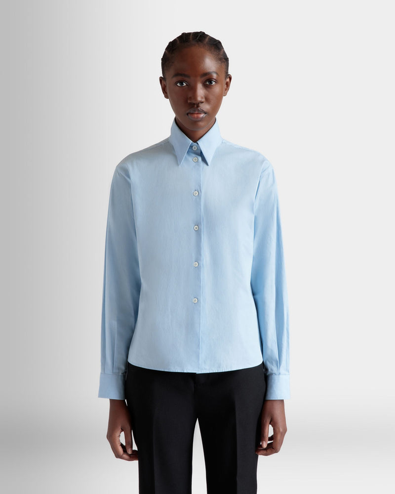 Long Sleeve Shirt In Light Blue Cotton