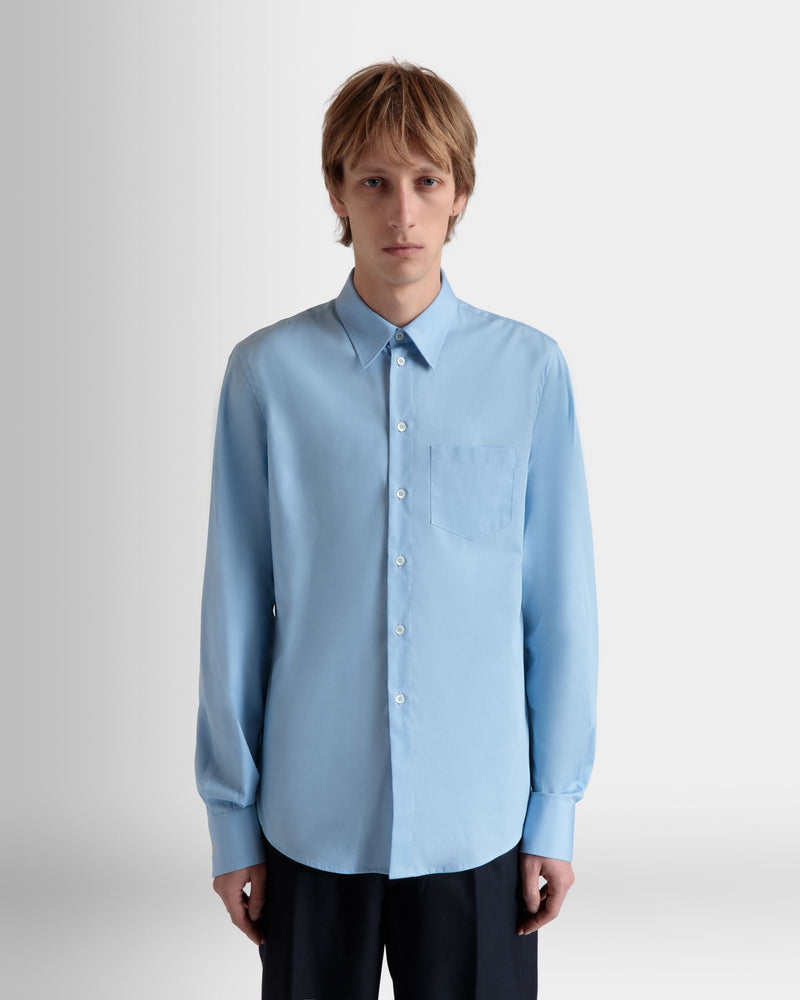 Long Sleeve Shirt In Light Blue Cotton