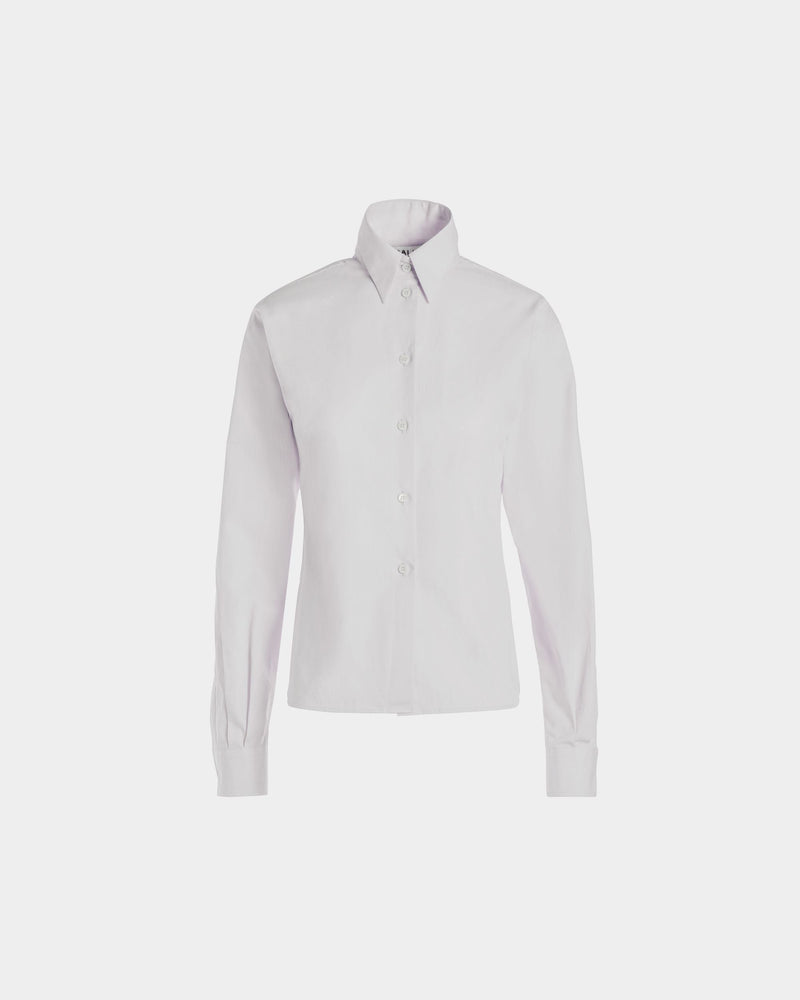Long Sleeve Shirt in White Cotton
