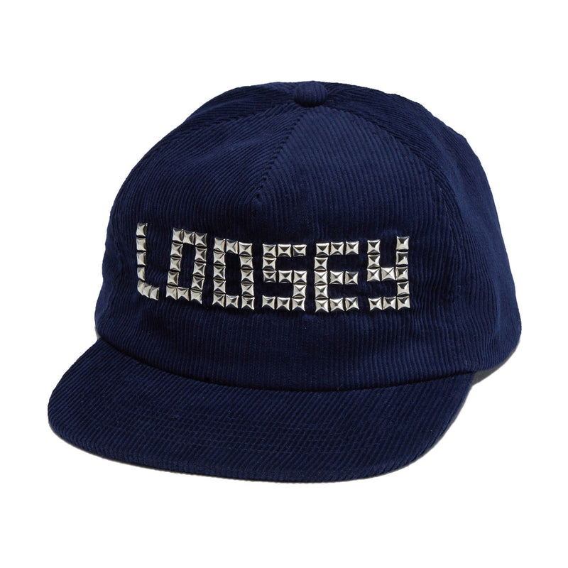 Loosey Studded Snapback Hat - Navy Corduroy