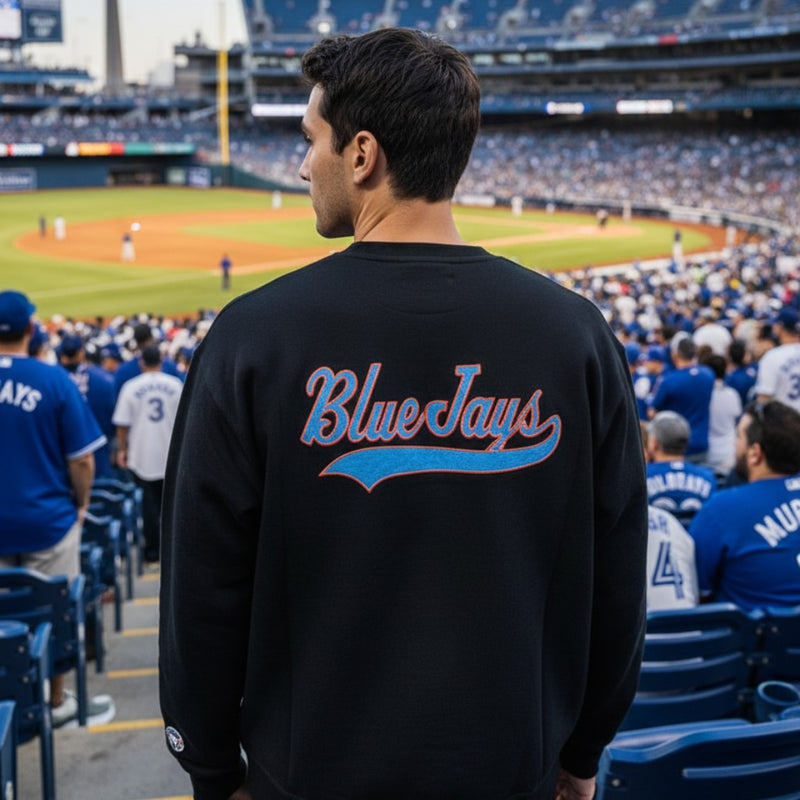 Men's Mitchell And Ness MLB Toronto Blue Jays Oversweep Crew