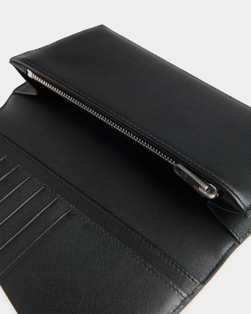 Mythos Continental Wallet In Black Recycled Leather