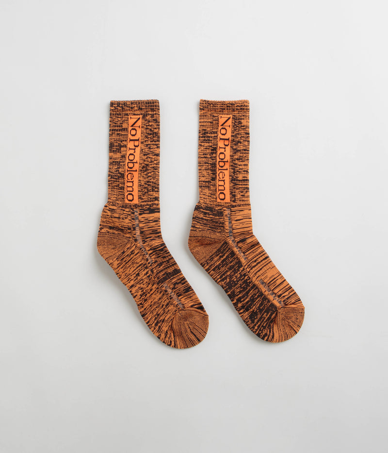 No Problemo Glitch Knit Socks in Orange