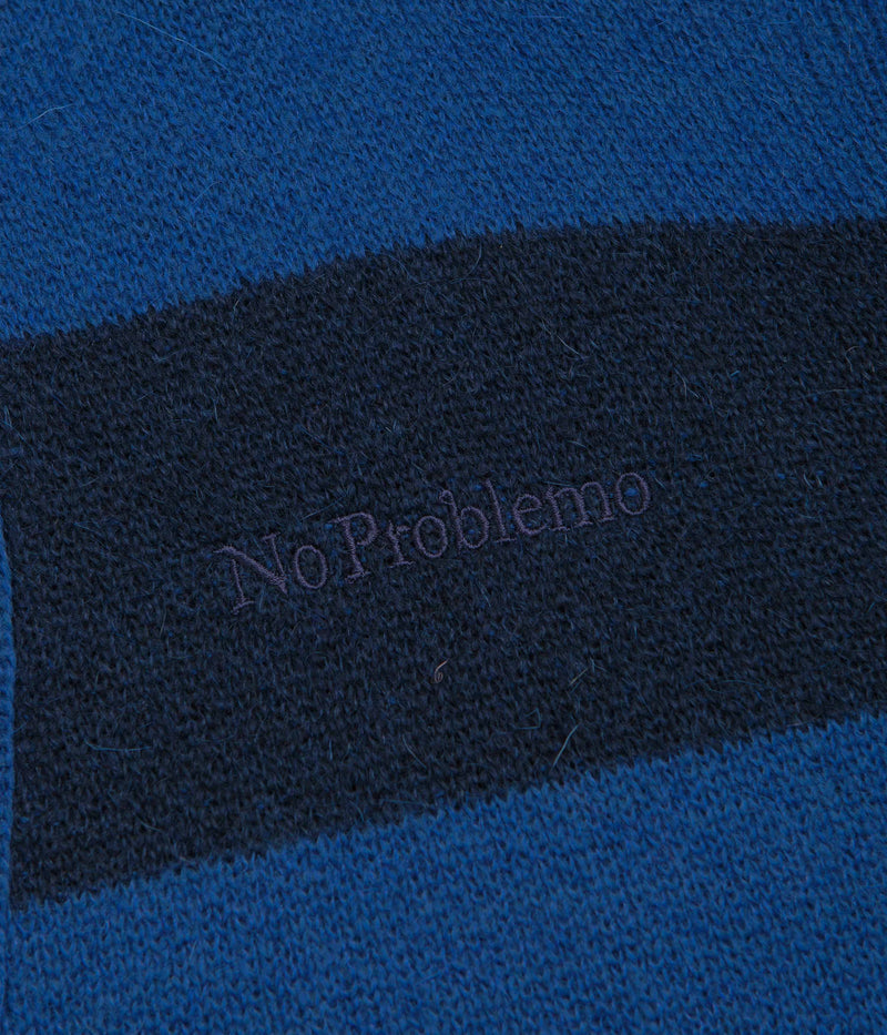 No Problemo Striped Mohair Oversized Cardigan in Blue Multi